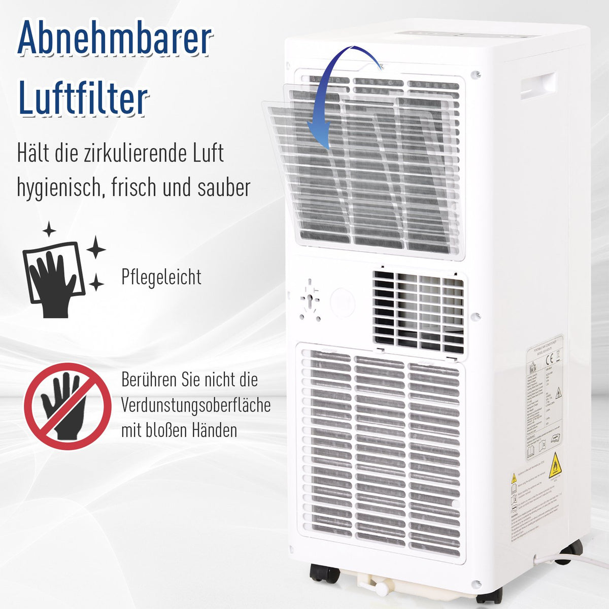 Mobile Air Conditioner 2.9 Kw 3-In-1 Air Conditioner Cooling Dehumidification And Ventilation 12-18㎡ 24H Timer With Remote Control 2 Speed Levels