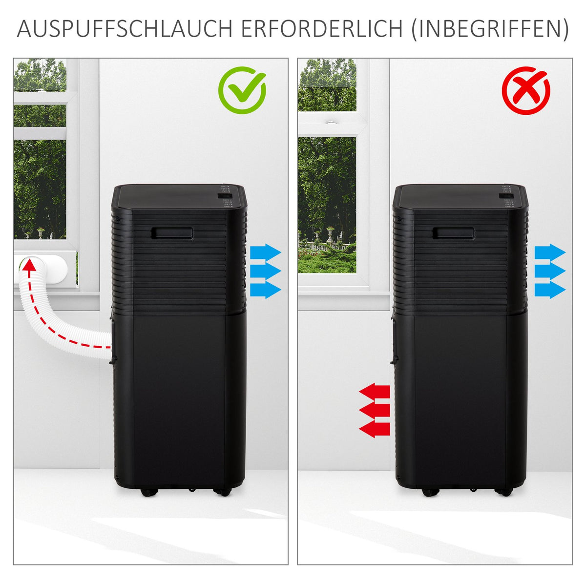 Mobile Air Conditioner 8000Btu 4-In-1 Air Conditioner With Remote Control, Cooling, Ventilation, Dehumidification And Sleep Mode, 24H Timer 860W Led Display