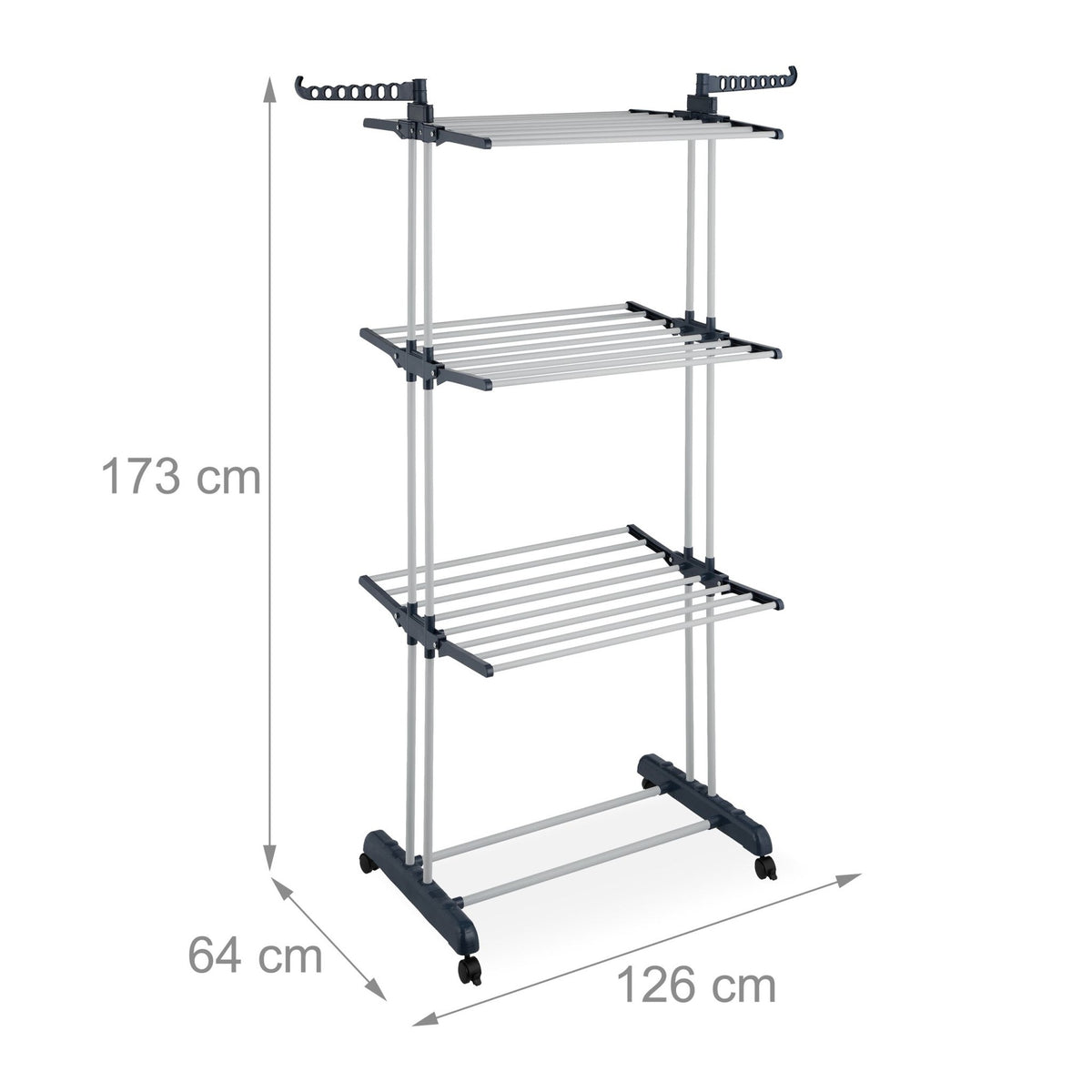 Mobile Clothes Airer with Wheels, Folding Wings