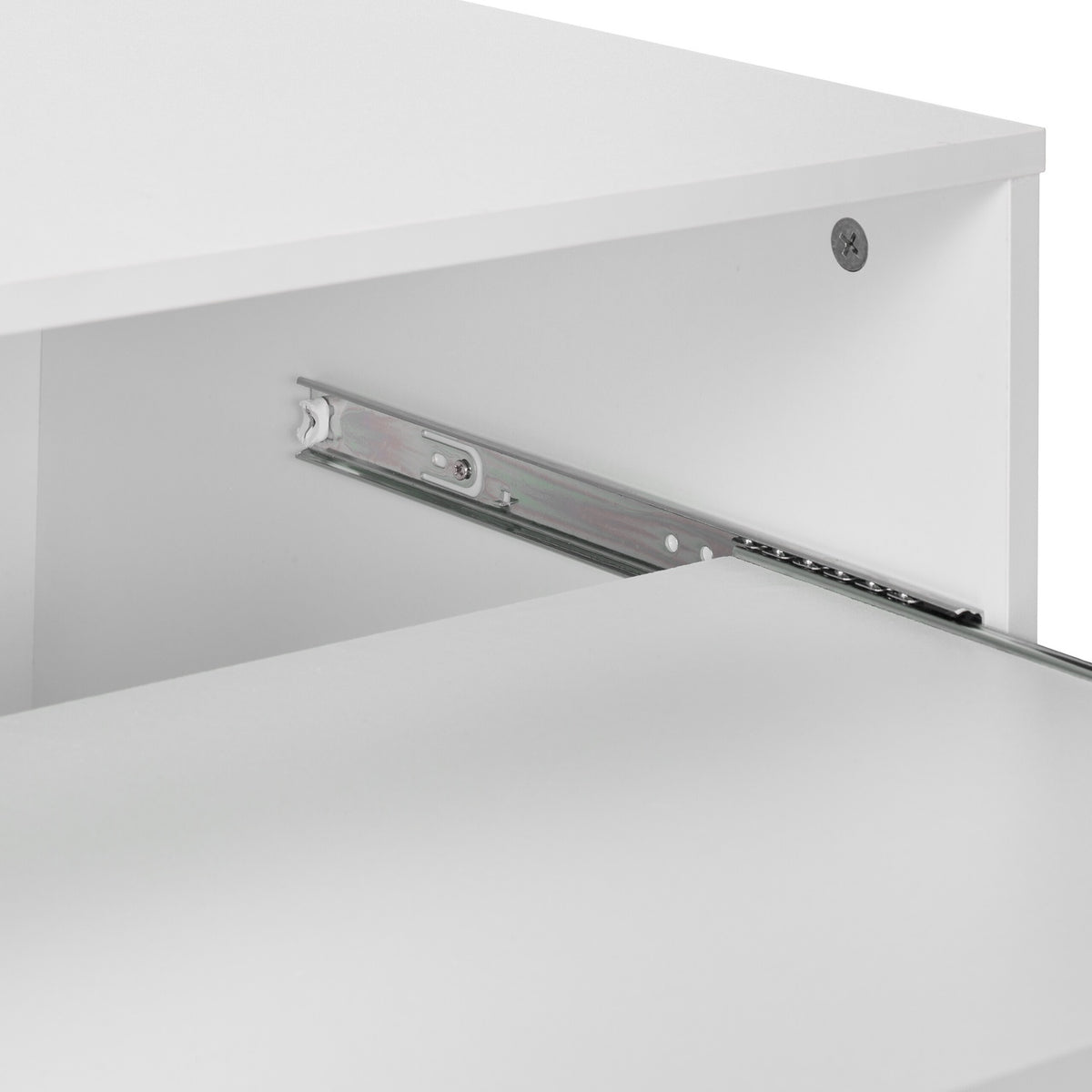 Mobile Office Stand with Keyboard Drawer, White