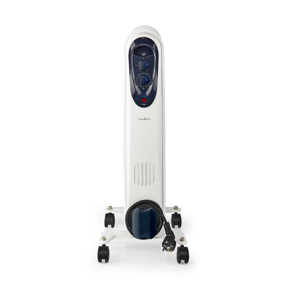 Mobile Oil Radiator | 600 / 900 / 1500 W | 7 Fins | Adjustable thermostat | 3 Heat Settings | Fall over protection | White