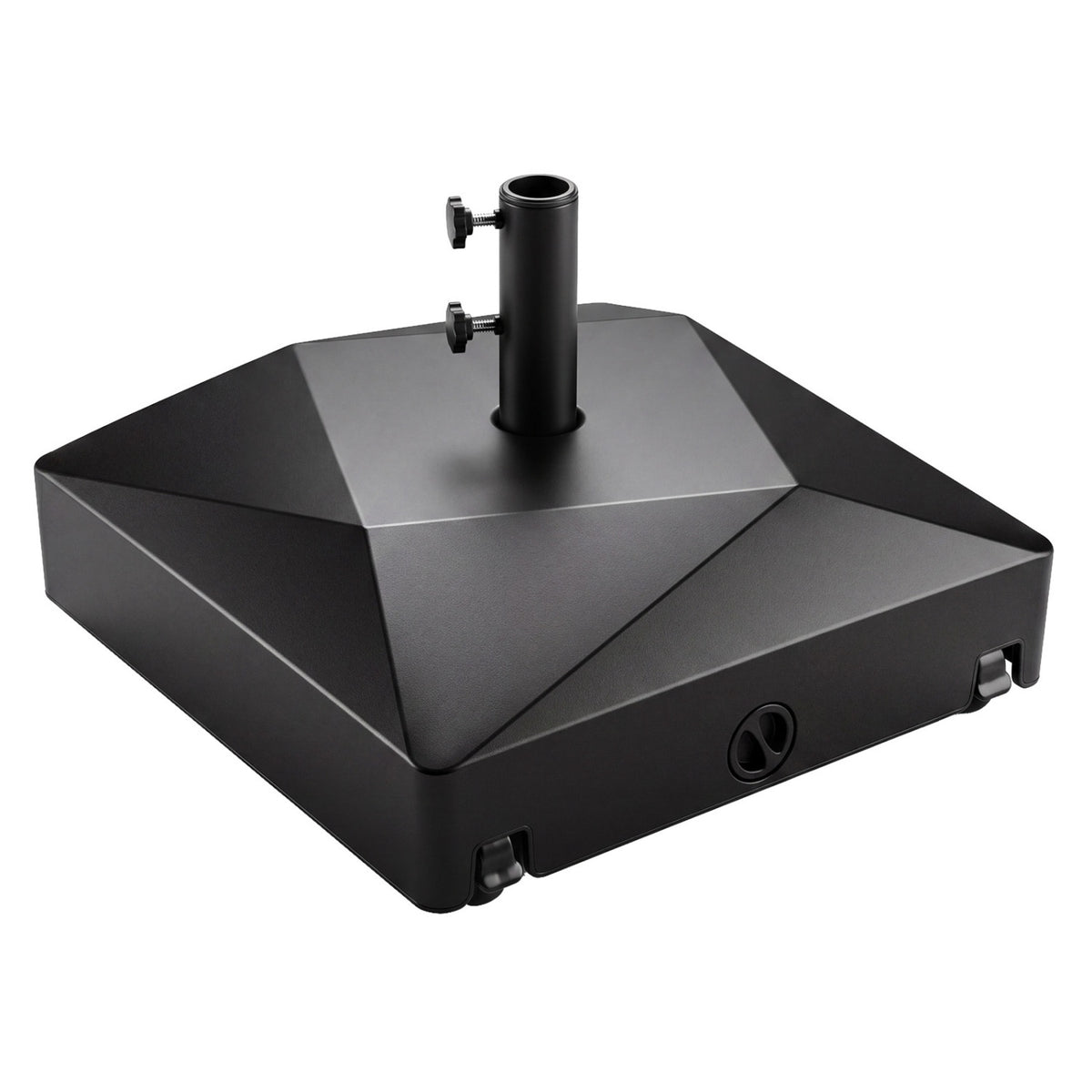 Mobile Patio Umbrella Base, 154 lbs, Black, HDPE, Wheels