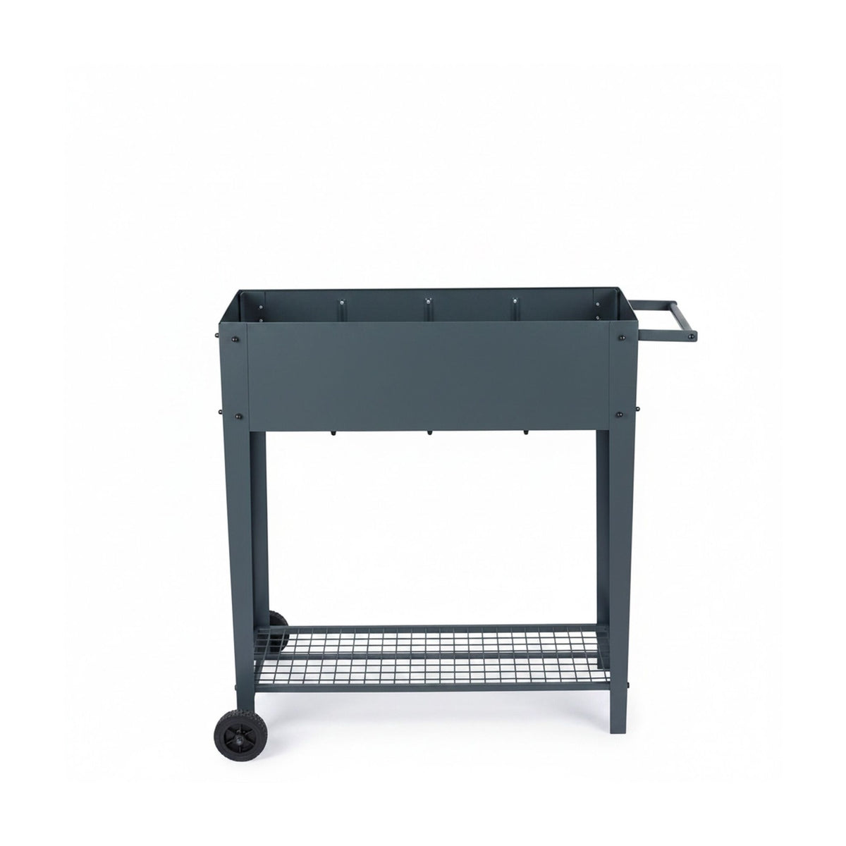 Mobile Raised Garden Bed With Wheels and Storage Shelf