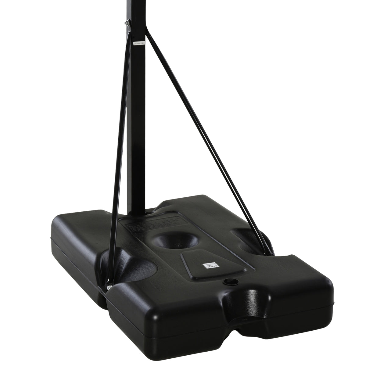 Mobile basketball stand basketball hoop with height-adjustable stand, steel + plastic, black, 90 x 165 x 302-352 cm