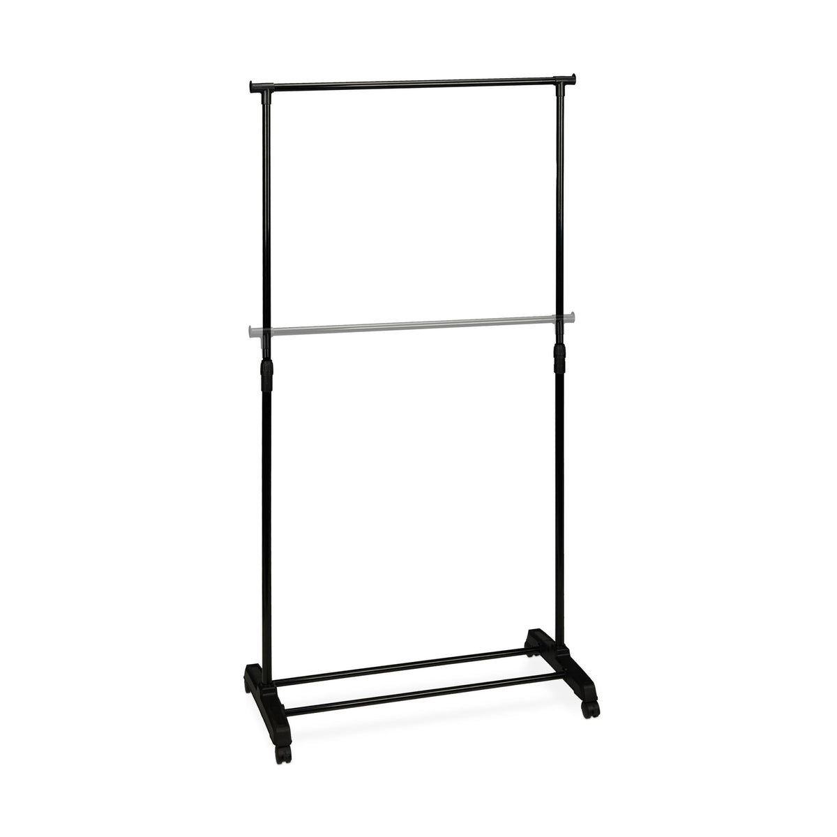 Mobile clothes stand with shelf