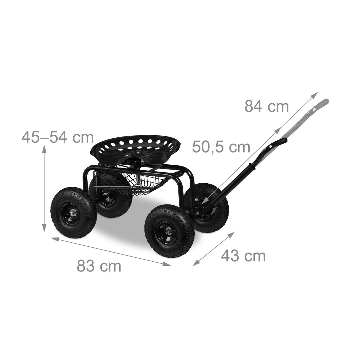 Mobile garden seat with storage