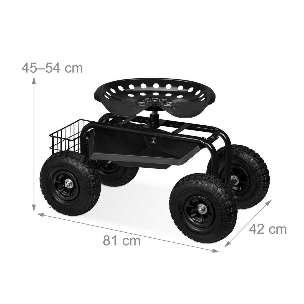 Mobile garden seat with storage