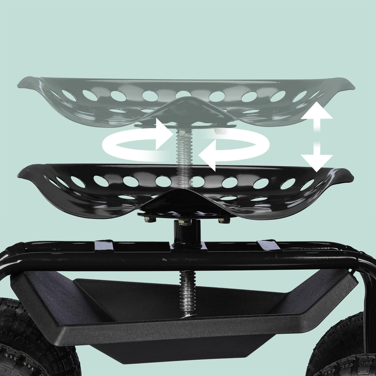 Mobile garden seat with storage