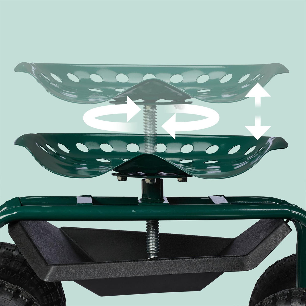 Mobile garden seat with storage