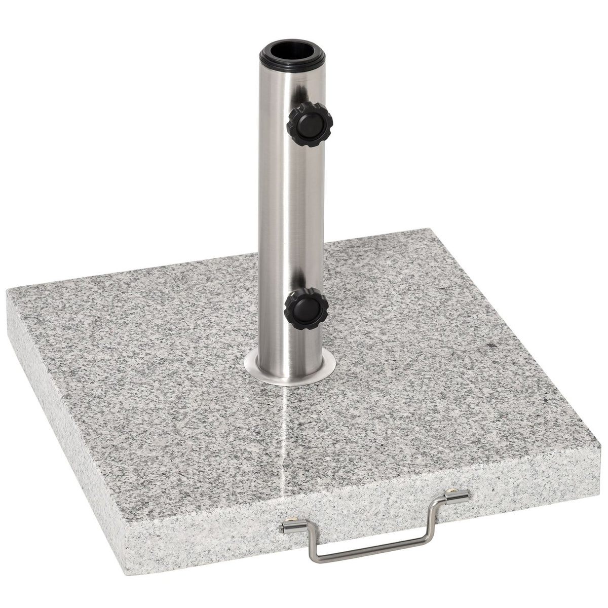 Mobile parasol stand 28kg marble stainless steel 42x42x36cm stable umbrella base for garden & terrace