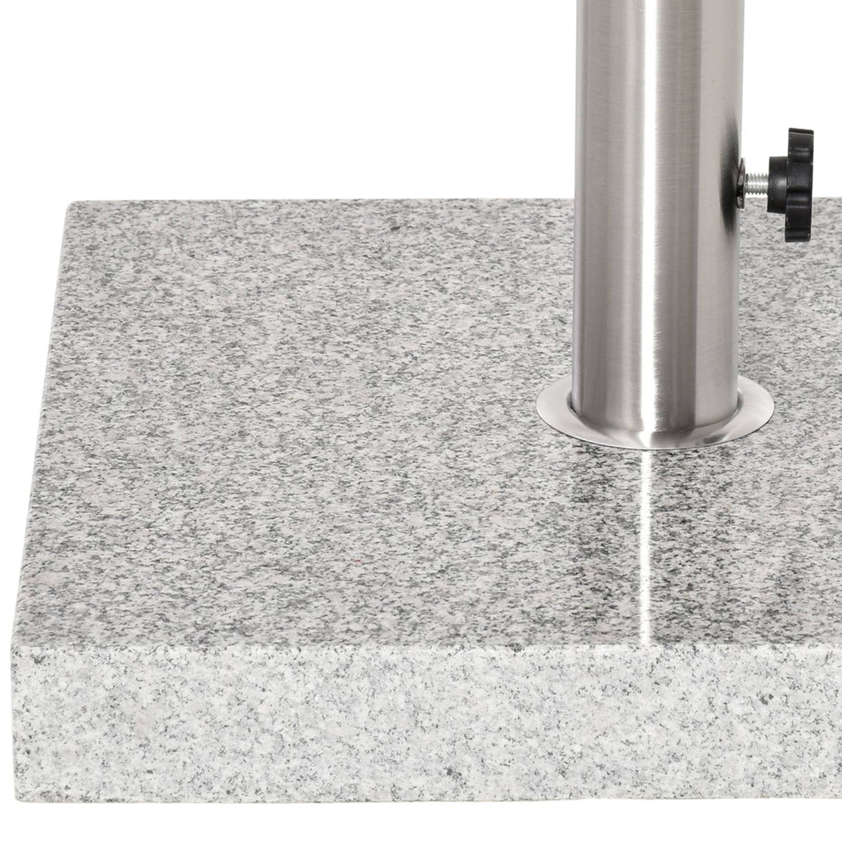 Mobile parasol stand 28kg marble stainless steel 42x42x36cm stable umbrella base for garden & terrace