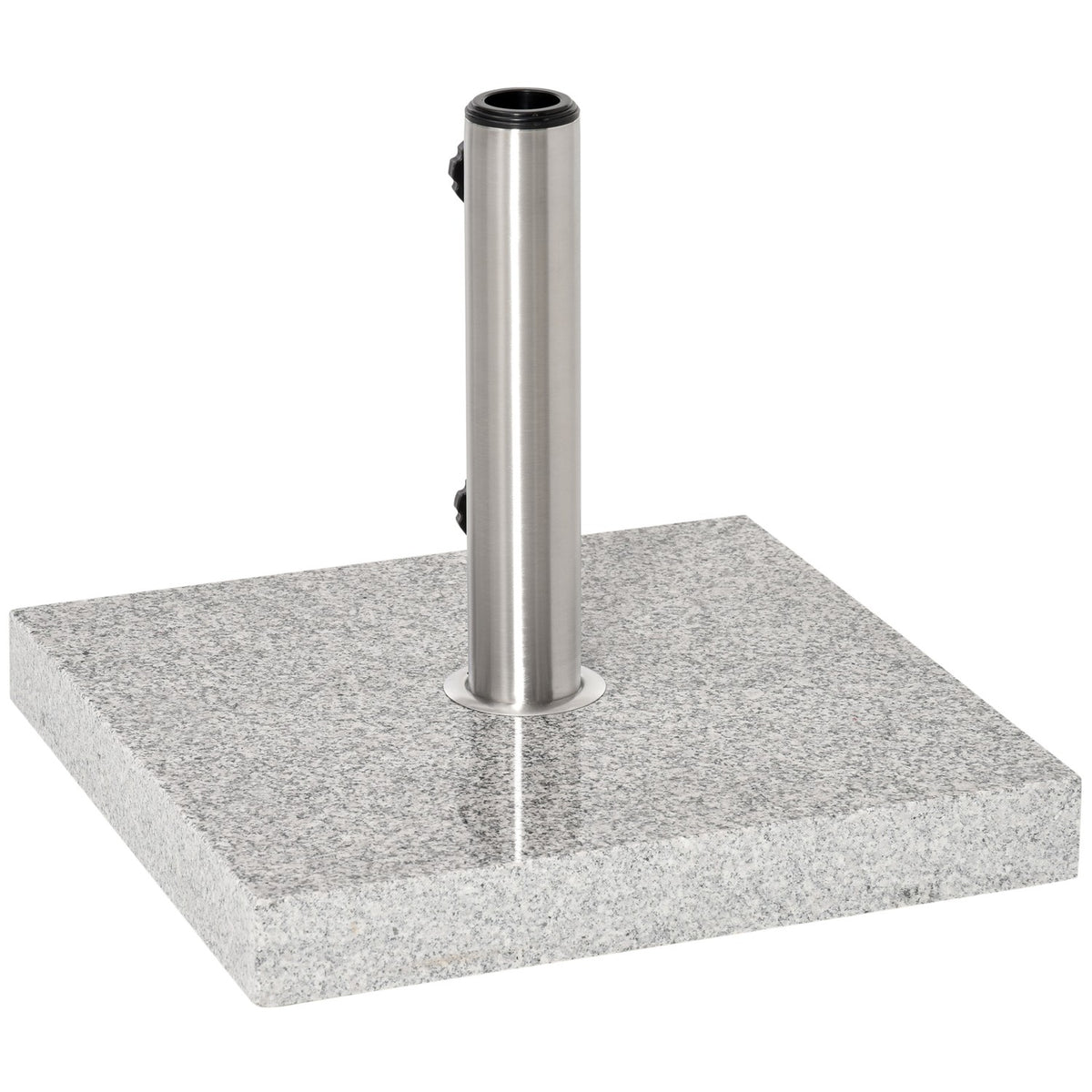 Mobile parasol stand 28kg marble stainless steel 42x42x36cm stable umbrella base for garden & terrace