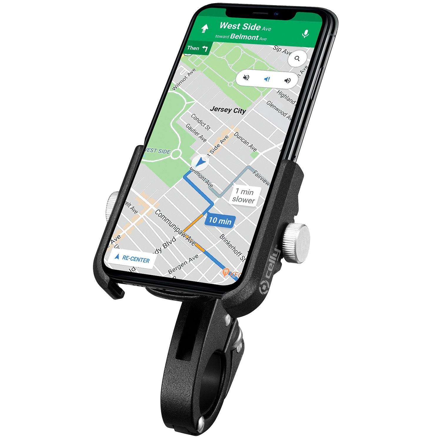 Mobile phone holder made of metal for bicycle