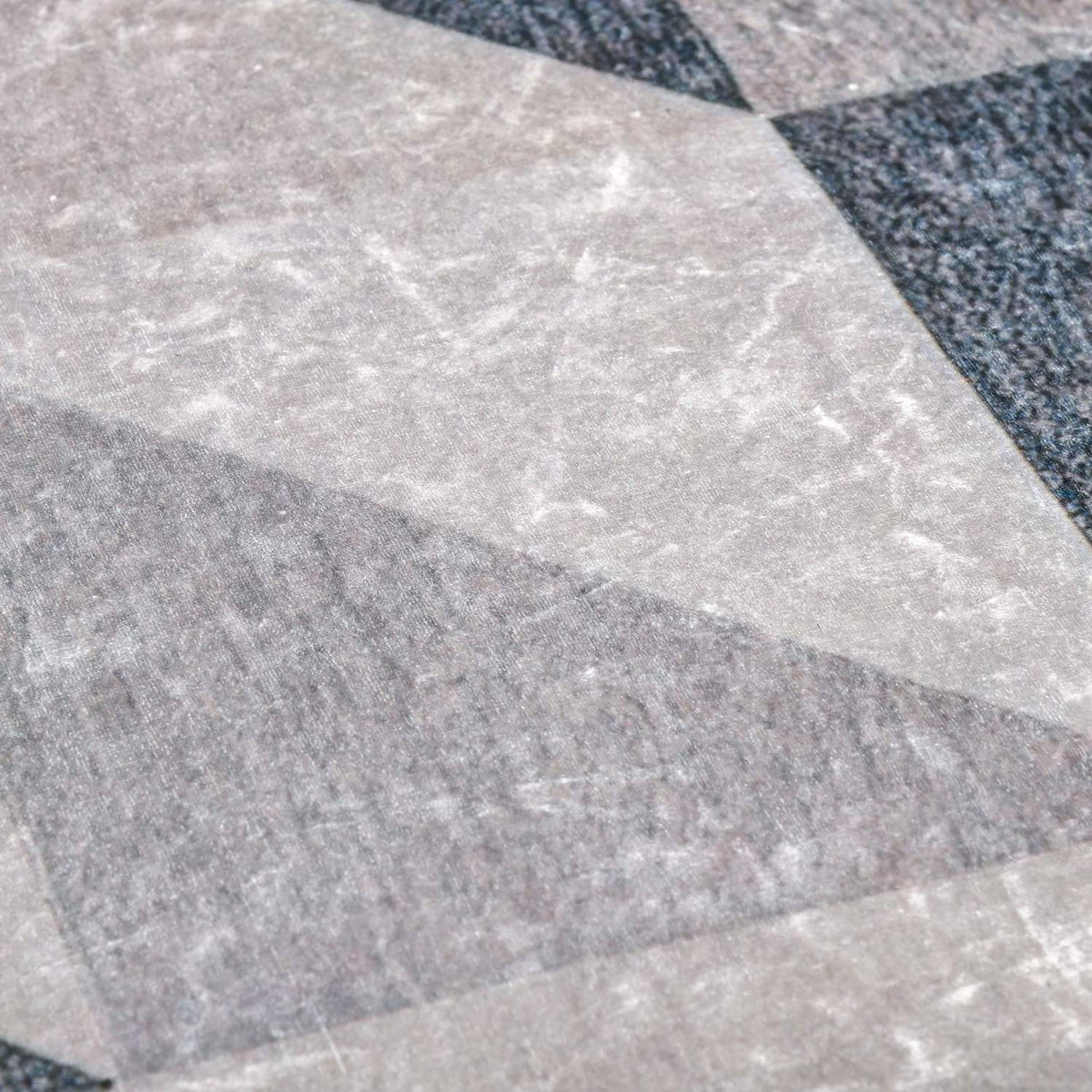 Modern Carpet 170 X 120 Cm Trend Design With Geometric Shapes, Fleece Coating, For Living Room, Kitchen, Grey+Black+White