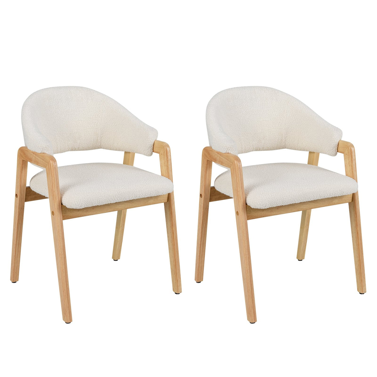 Modern Dining Chairs Set of 2, Padded Seat, White