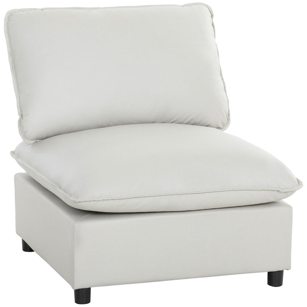 Modern Grey Leathaire Accent Chair, Wide Deep Seat, Easy Assembly