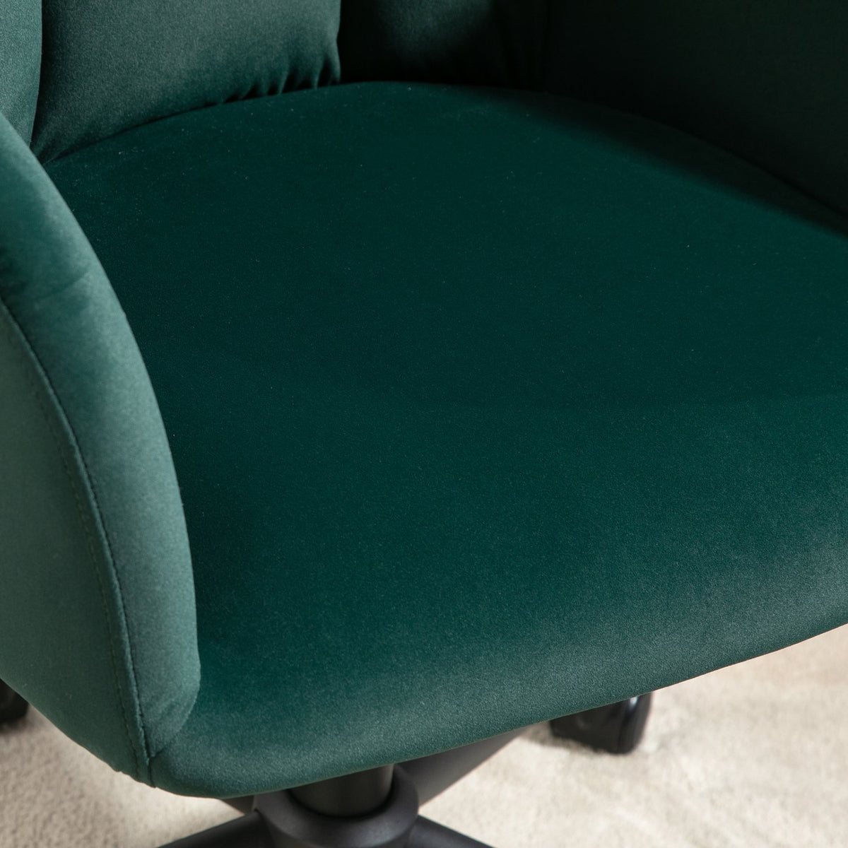 Modern office chair, height-adjustable desk chair, swivel chair living room, with armrest, velvet look, up to 120kg, green