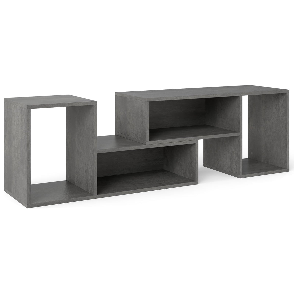 Modular TV Stand for 60" Screens, Gray, 2-Piece Set