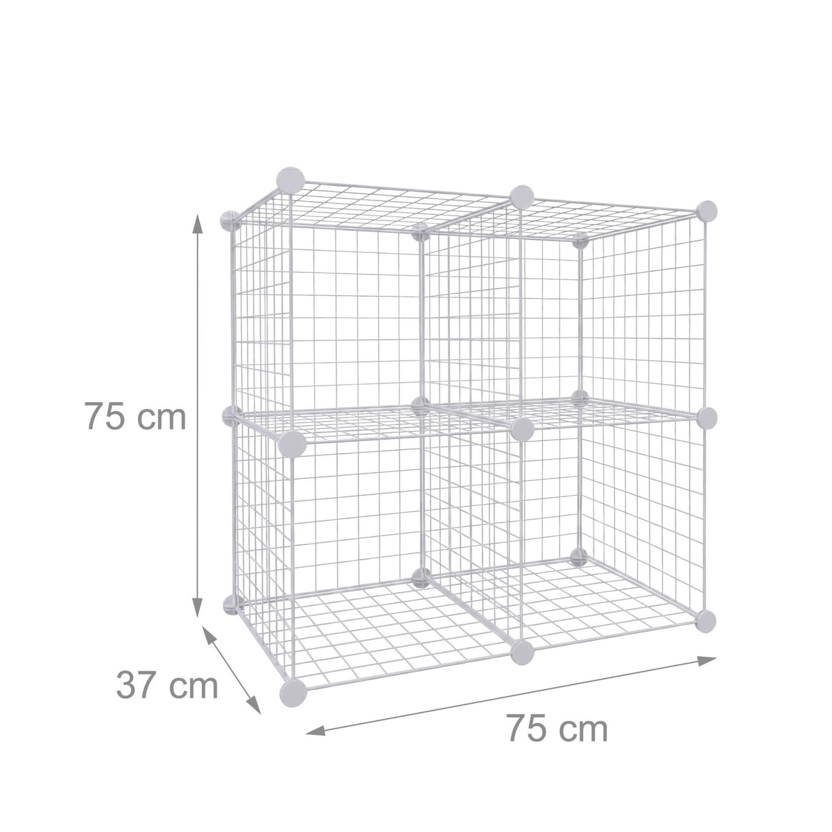 Modular Wire Cube Shelving, Metal, Click-Fit Storage