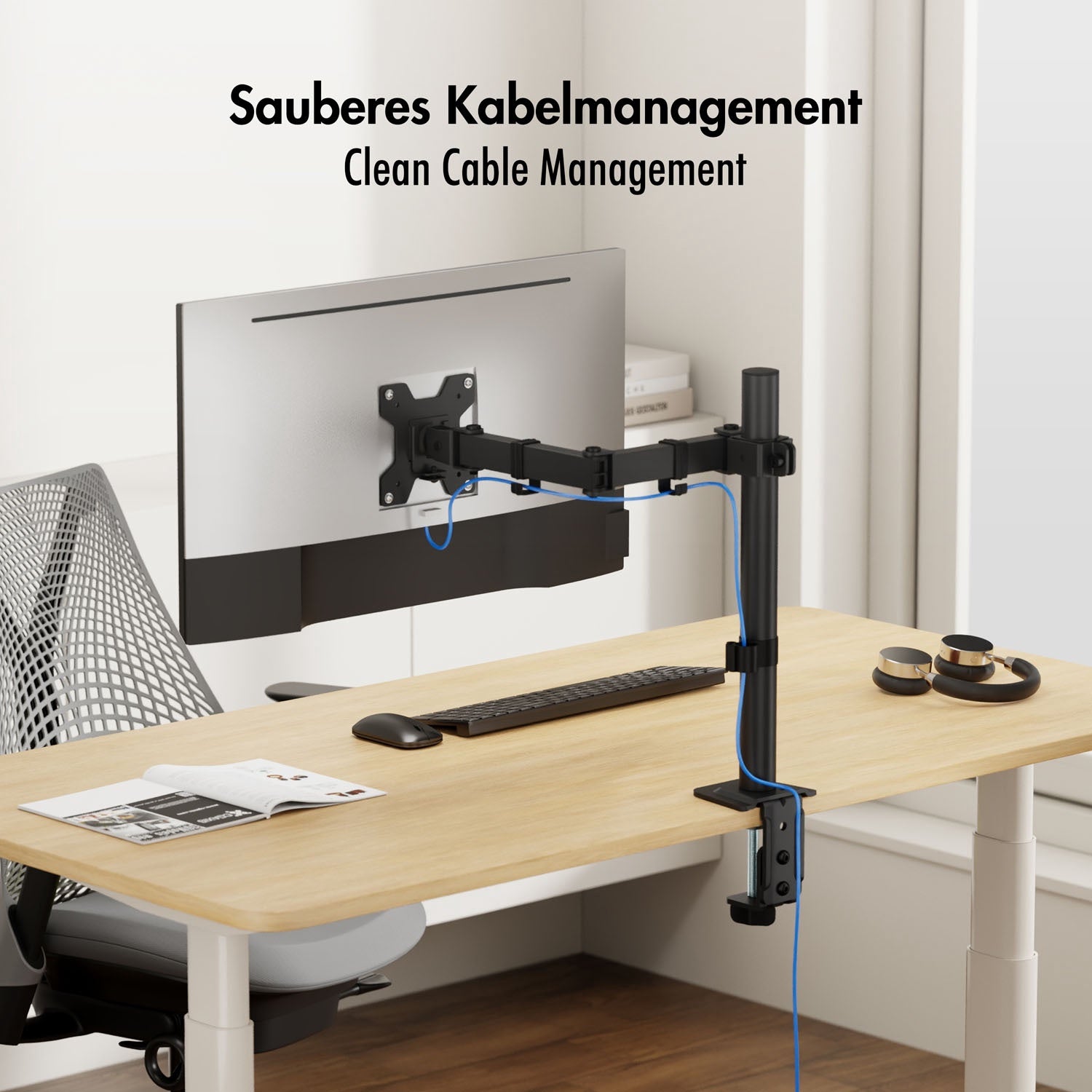 Monitor Arm 17-32" Adjustable Desk Mount Black