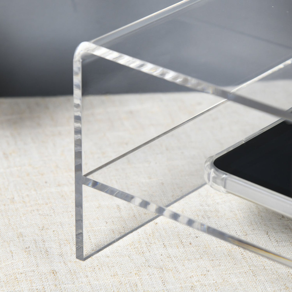 Monitor Stand Screen Riser With Storage Compartment, For Monitors Up To 24 Inches, Pc, Laptop Up To 5Kg, Acrylic, 50.8X19X12Cm