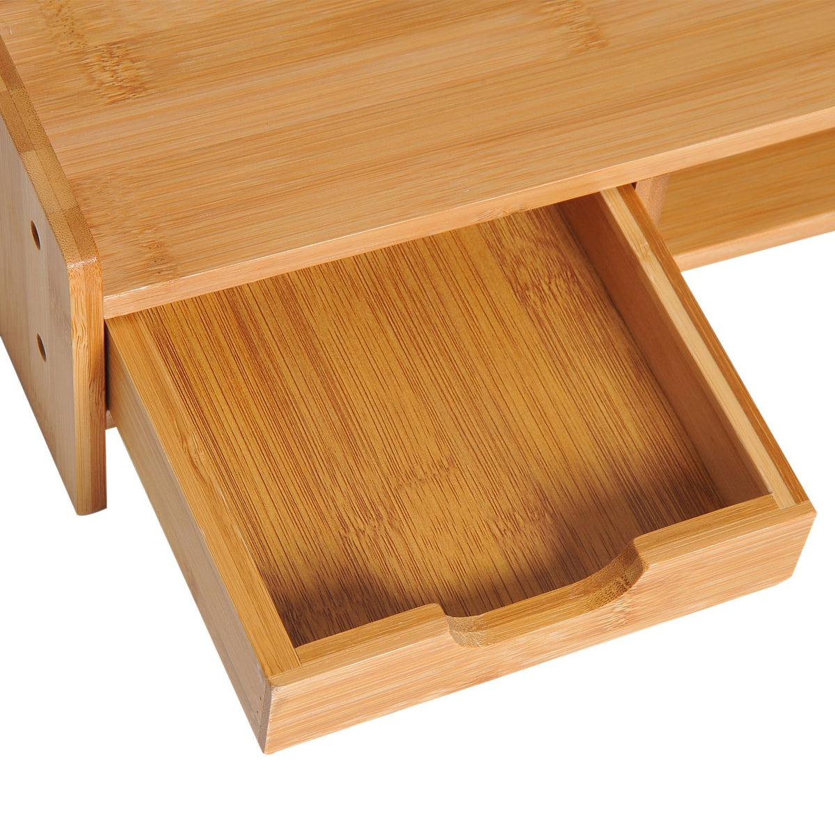 Monitor stand screen stand desk organizer, with drawers, natural, L49xW25.5xH11.5cm