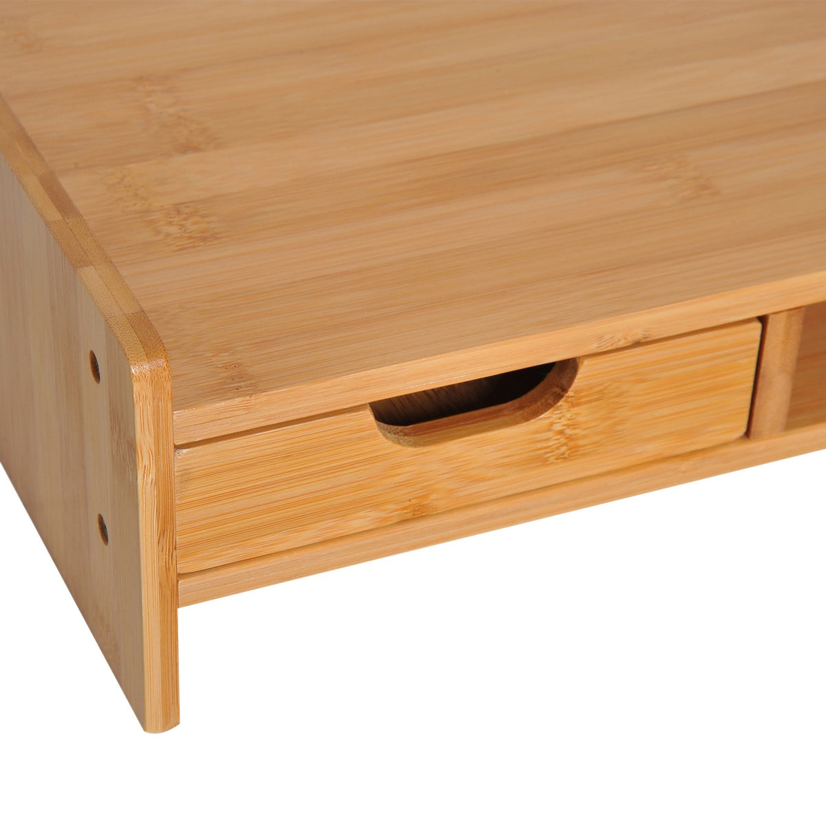 Monitor stand screen stand desk organizer, with drawers, natural, L49xW25.5xH11.5cm