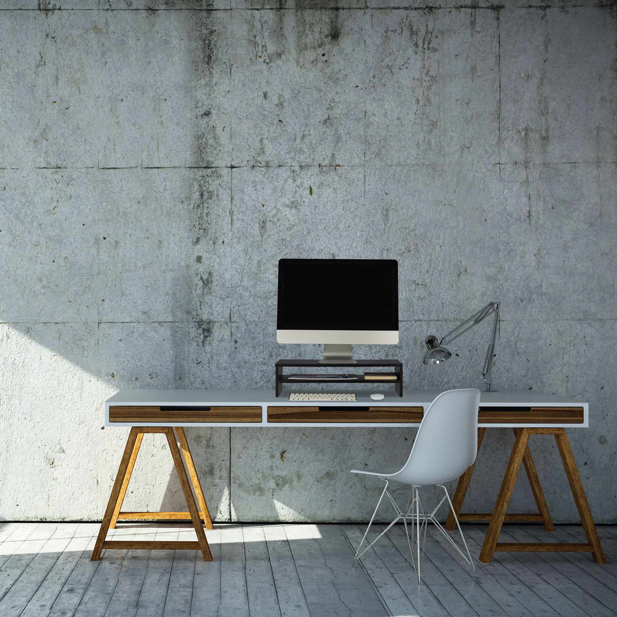 Monitor stand with extra shelf