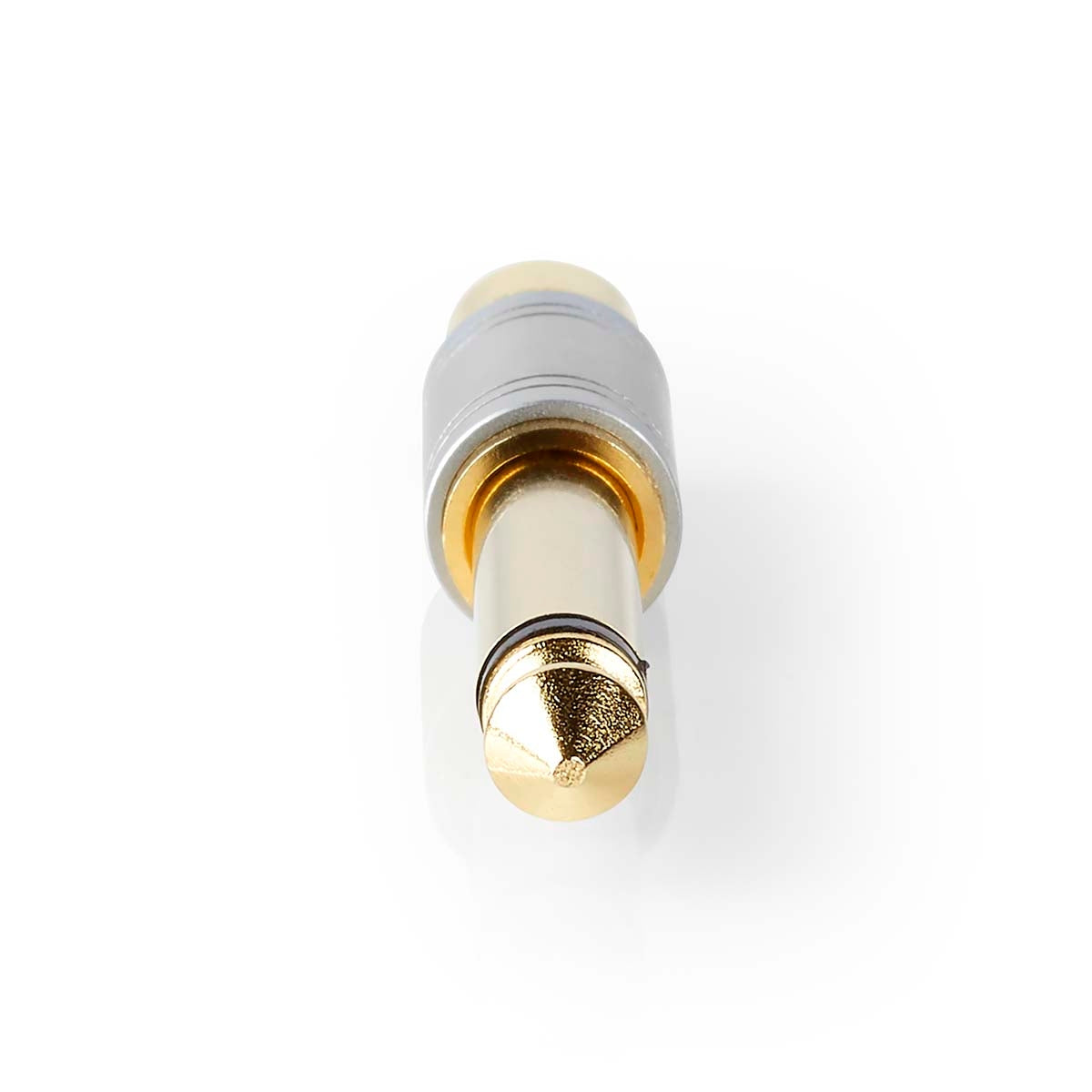 Mono Audio Adapter | 6.35 mm Male | RCA Female | Gold Plated | Straight | Metal | Silver | 1 pc. | Box