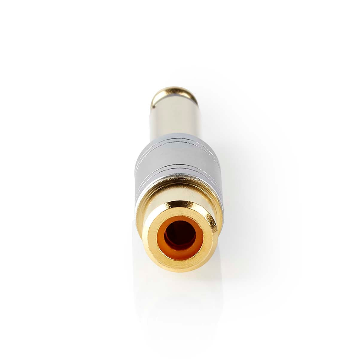Mono Audio Adapter | 6.35 mm Male | RCA Female | Gold Plated | Straight | Metal | Silver | 1 pc. | Box