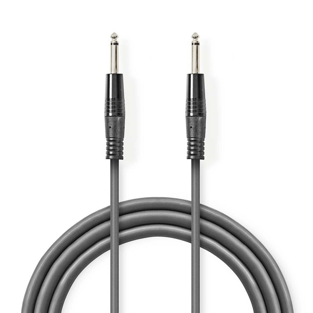 Mono audio cable | 6.35 mm Male | 6.35 mm Male | Nickel Plated | 3.00 m | Round | PVC
