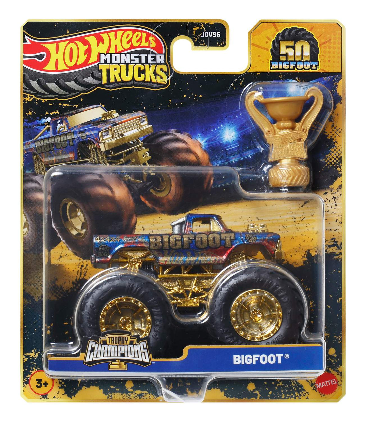 Monster Truck Bigfoot 1:64 Scale, Gold Trophy Edition