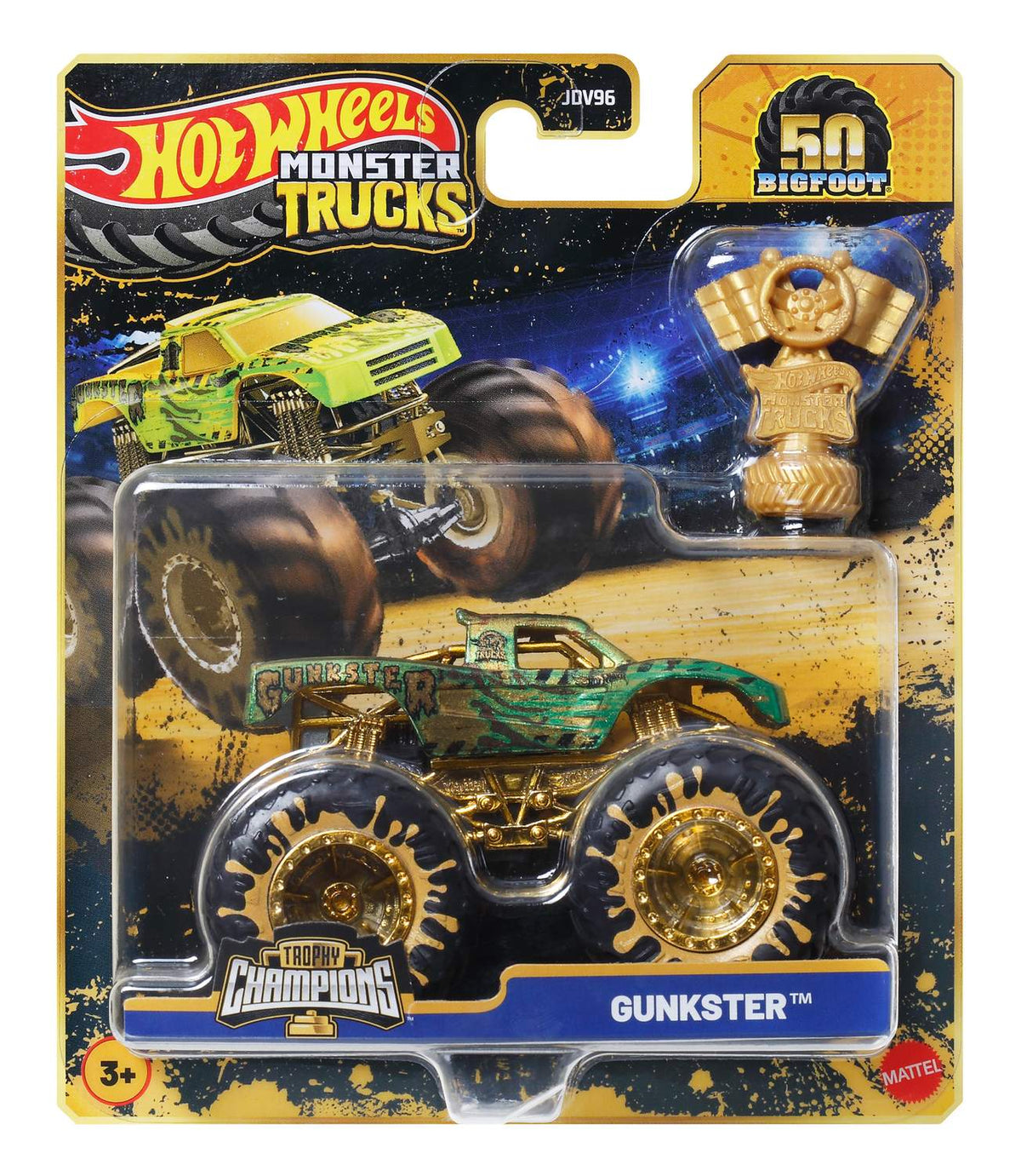 Monster Truck Bigfoot 1:64 Scale, Gold Trophy Edition