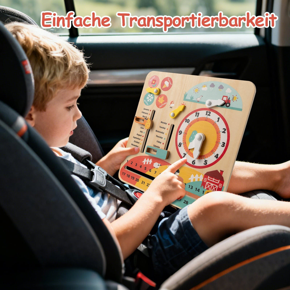 Montessori Lernuhr aus Holz für Kinder ab 3 Jahren