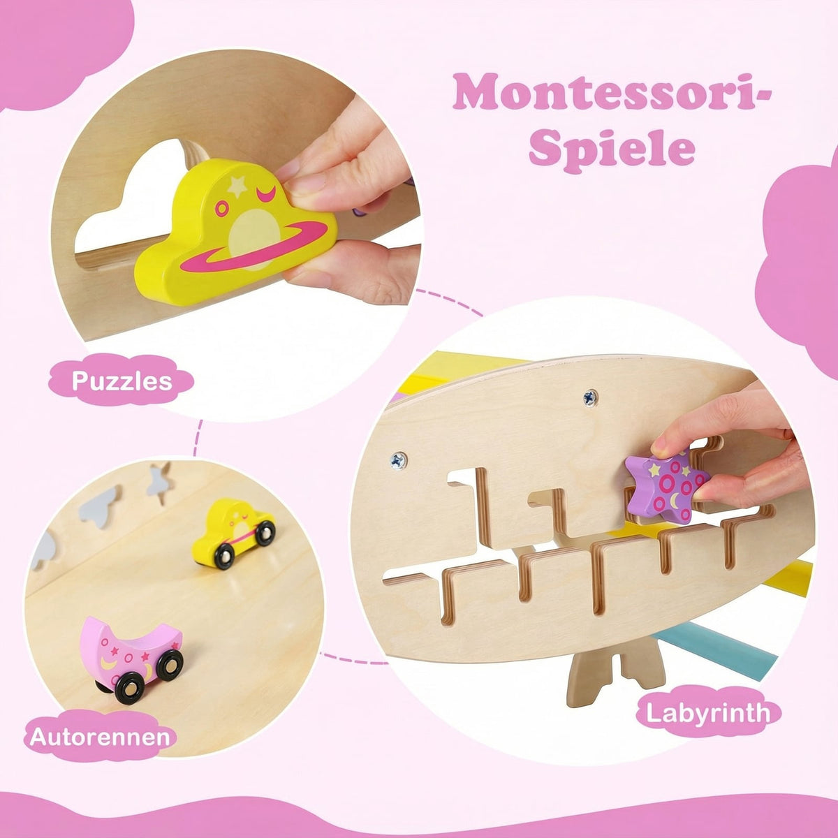 Montessori Wooden Climbing Set with Triangle & Ramp