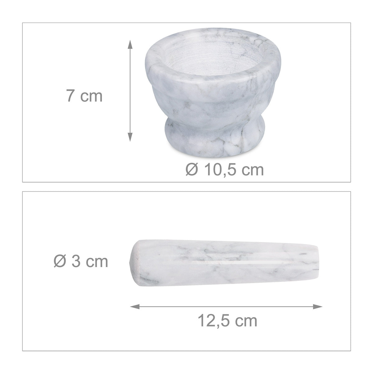 Mortar with marble pestle
