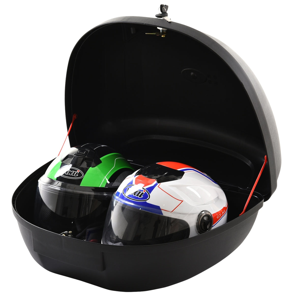 Motorcycle Case, Scooter Case For Motorcycles, Scooters, Mopeds, Quads, 48L Helmet Case, Top Case, Black, 59X43X33Cm
