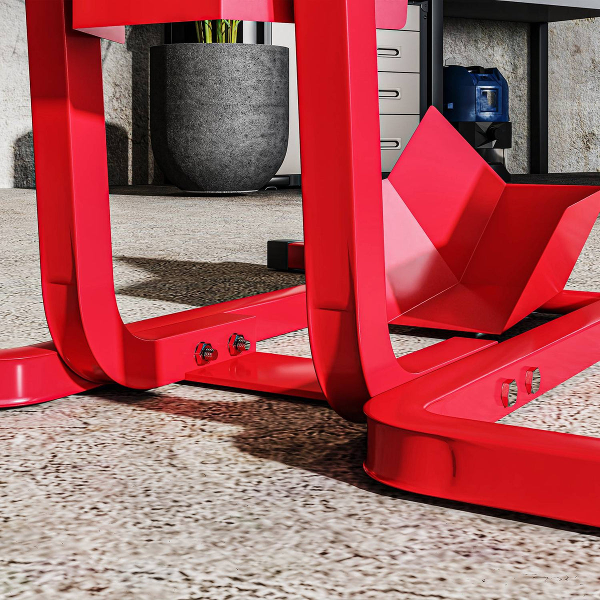 Motorcycle Stand for 17-21 Inch Wheels, Metal, Red
