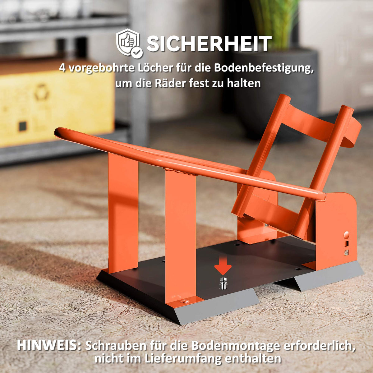 Motorcycle Wheel Chock, Adjustable, Steel, 816.5 kg Capacity
