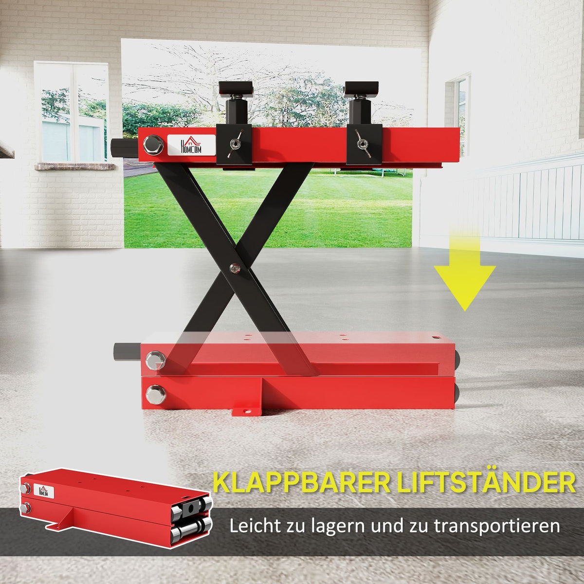 Motorcycle lifter 500 kg load capacity motorcycle lift 95-400 mm height adjustable assembly stand bicycle repair scissor jack in garage & outdoor areas |