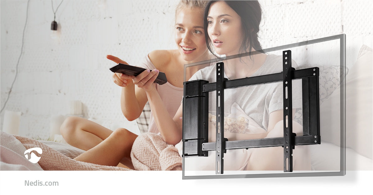 Motorised TV Wall Mount | 32 - 60 " | Maximum supported screen weight: 40 kg | Rotatable | Minimum wall distance: 47 mm | Maximum wall distance: 990 mm | Remote controlled | Steel | Black