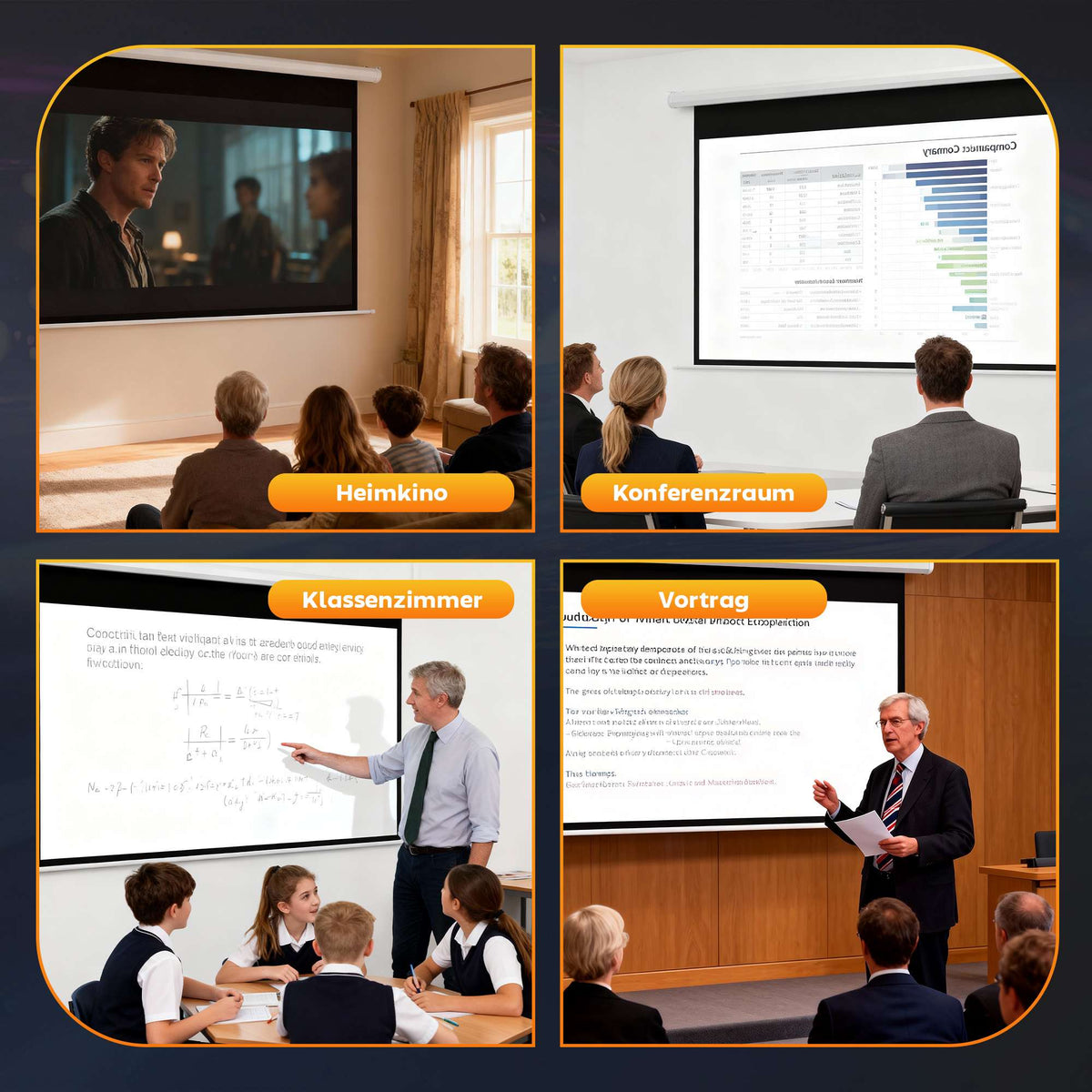 Motorized Projector Screen 100 Inch 16:9 With Remote