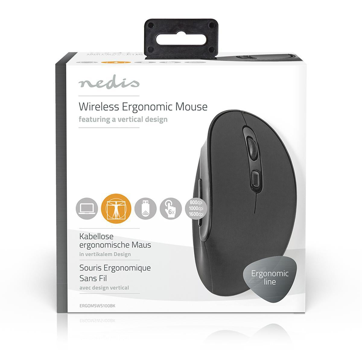 Mouse | Wireless | 800 / 1000 / 1600 dpi | Adjustable DPI | Number of buttons: 6 | Right handed
