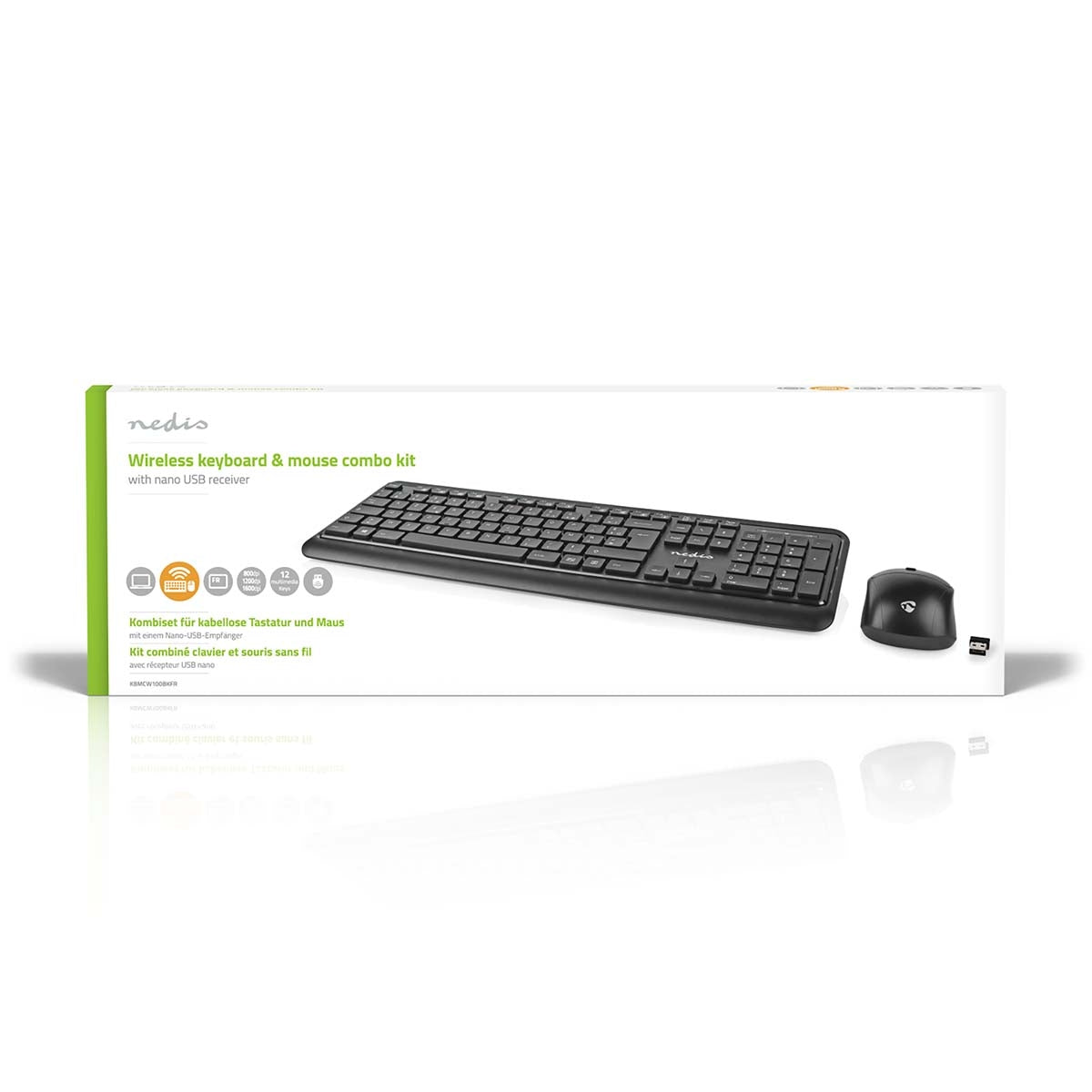 Mouse and Keyboard | Wireless | Mouse and keyboard connection: USB | 800 / 1200 / 1600 dpi | Adjustable DPI | AZERTY | FR Layout