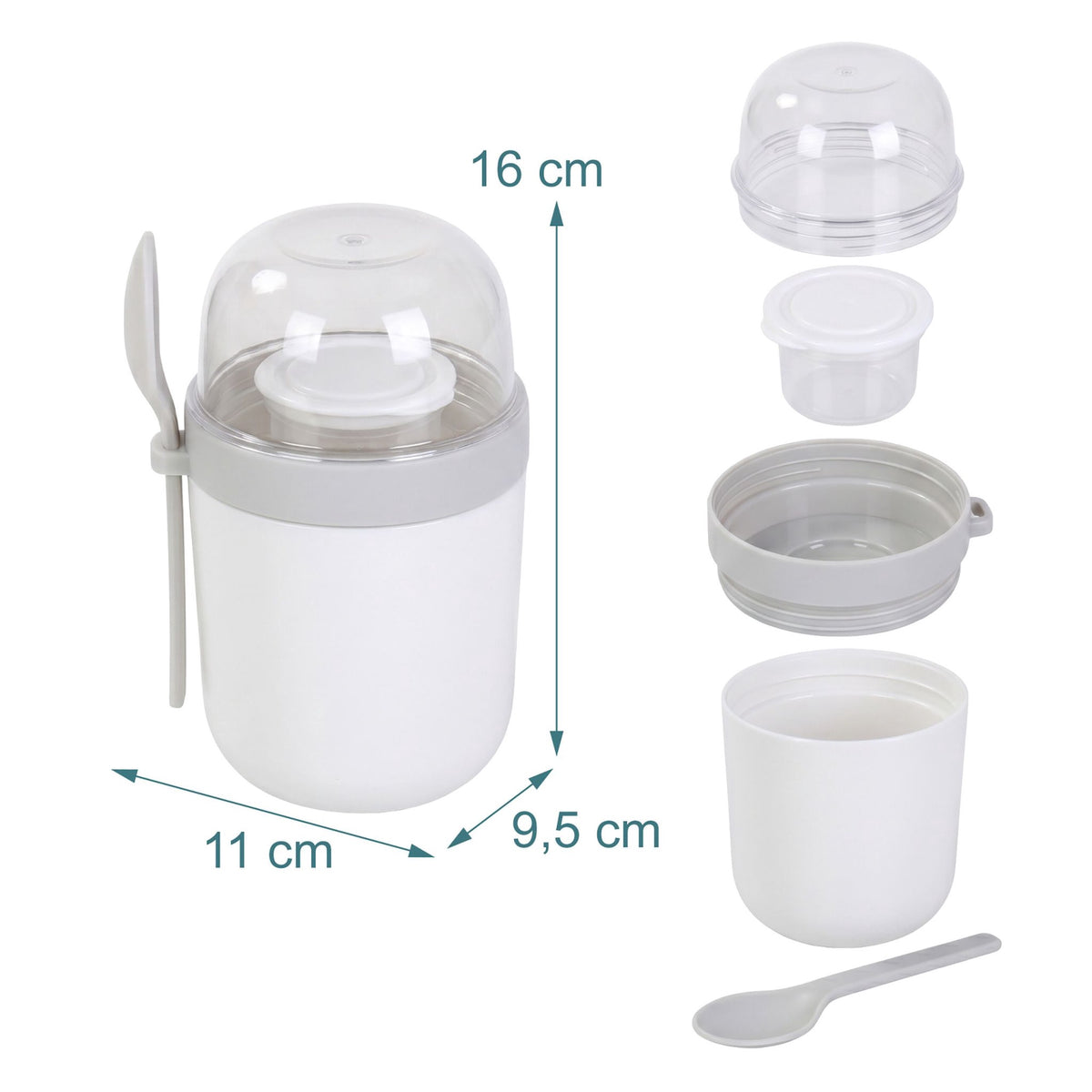 Muesli Cups To Go, 4-Pack, BPA-Free, With Spoon