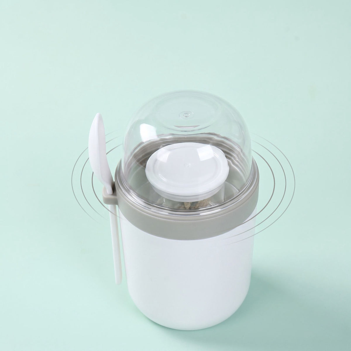 Muesli To-Go Cups with Spoon, 4-Pack, BPA-Free Plastic