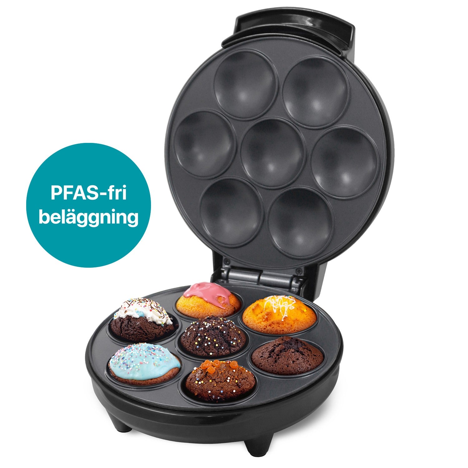 Muffin Maker Ceramic 7 Muffins 700W MM400 Black