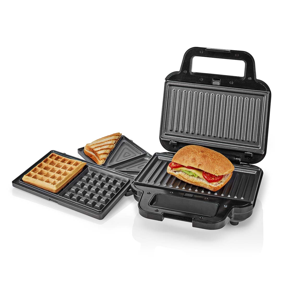 Multi Grill | Grill / Sandwich / Waffle | 700 W | 22 x 12.5 cm | Automatic temperature control | Plastic / Stainless steel