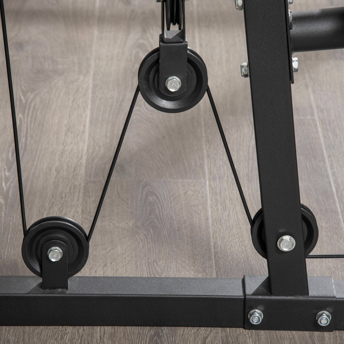 Multi-Gym Fitness Station With Lat Pull-Down And Butterfly Bar And 45 Kg Weights Strength Training Steel Faux Leather Black 180 X 108 X 200Cm