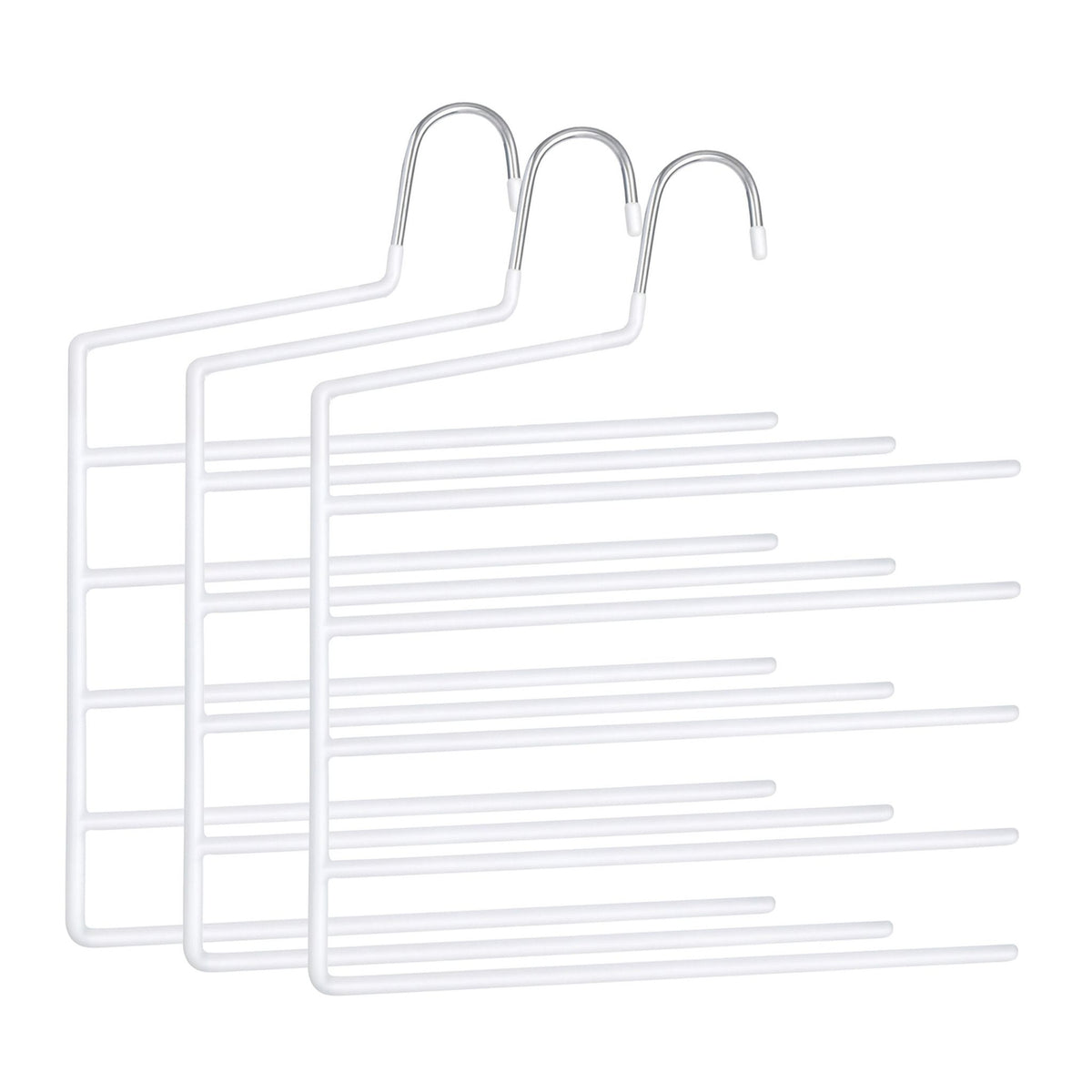 Multi Trouser Hangers, Non-Slip, Space-Saving, 5-Pack